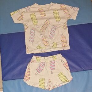 Zara Cream Popsicle Print Pajama Set